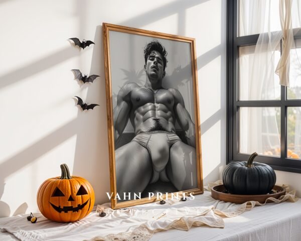 V18c_m4 Modern Nude Male Body Wall Art Artistic Sketch