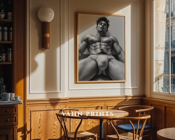 V18c_m5 Modern Nude Male Body Wall Art Artistic Sketch