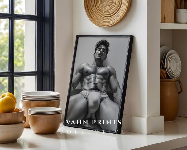 V18c_m7 Modern Nude Male Body Wall Art Artistic Sketch