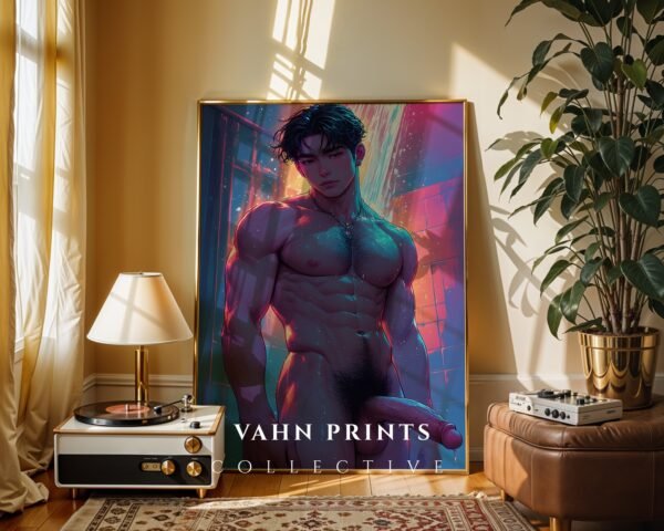 Minimalist Nude Male Contour Art Wall Print