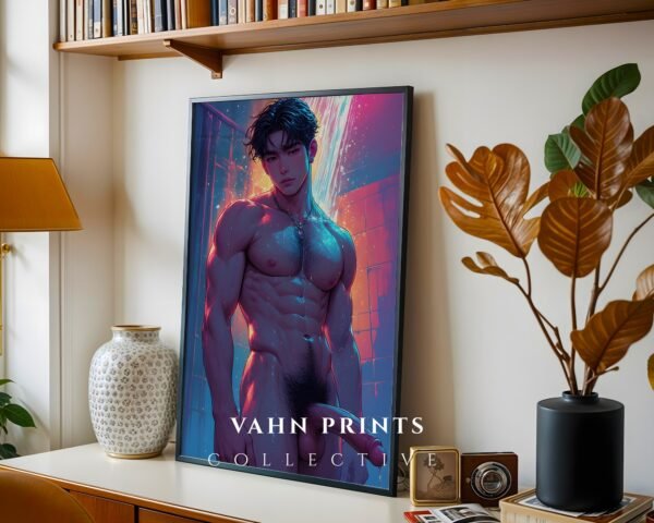 Minimalist Nude Male Contour Art Wall Print