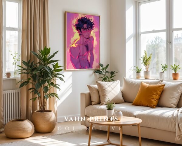 Male Nude Figure Drawing Wall Art Modern Printable