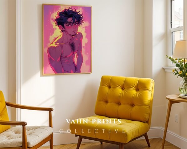 Male Nude Figure Drawing Wall Art Modern Printable