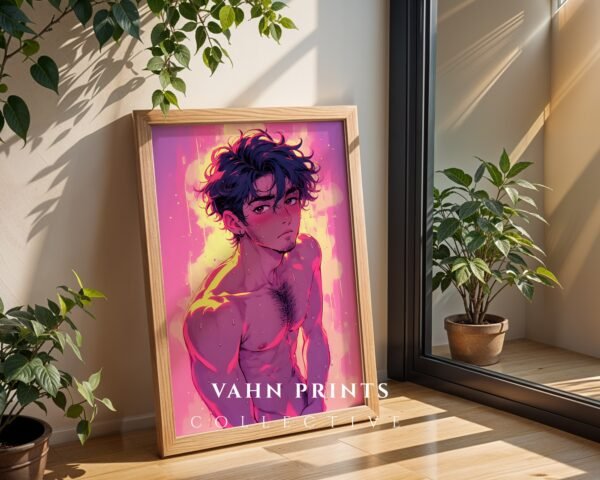 Male Nude Figure Drawing Wall Art Modern Printable