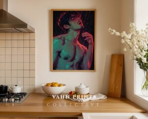 Stylish Nude Male Line Illustration Wall Decor