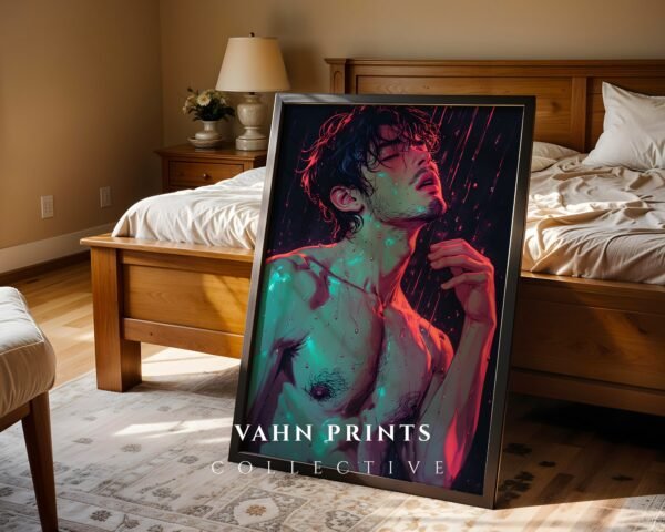 Stylish Nude Male Line Illustration Wall Decor