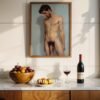 Male Nude Body Study Line Art Modern Wall Print