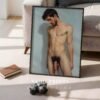 Male Nude Body Study Line Art Modern Wall Print
