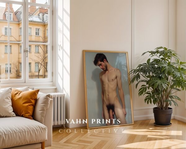 Male Nude Body Study Line Art Modern Wall Print