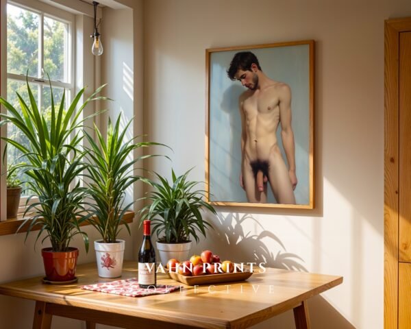 Male Nude Body Study Line Art Modern Wall Print