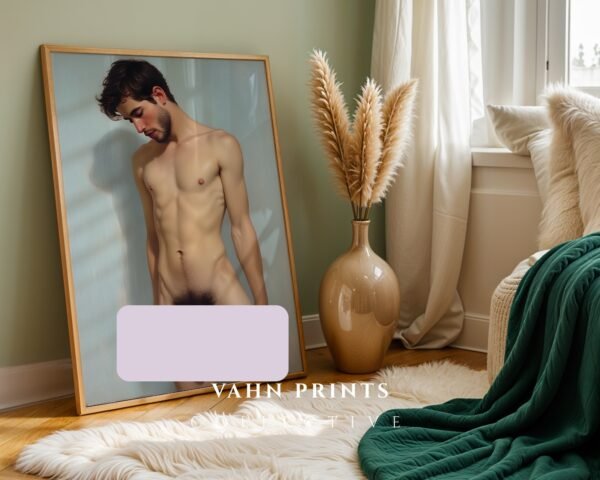 Male Nude Body Study Line Art Modern Wall Print