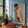 Male Nude Body Study Line Art Modern Wall Print