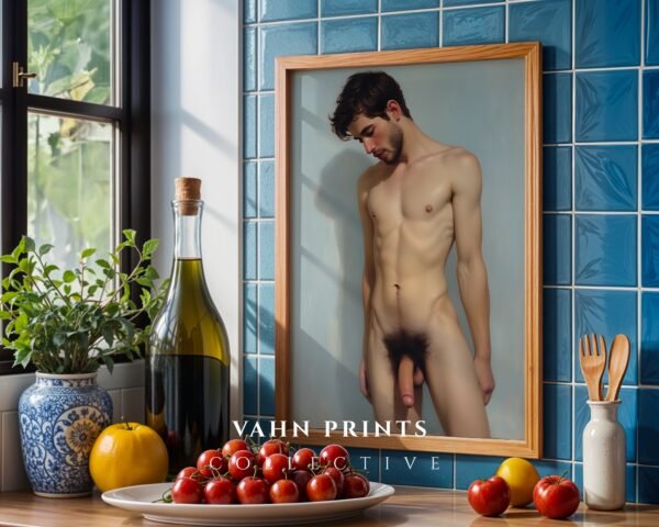 Male Nude Body Study Line Art Modern Wall Print