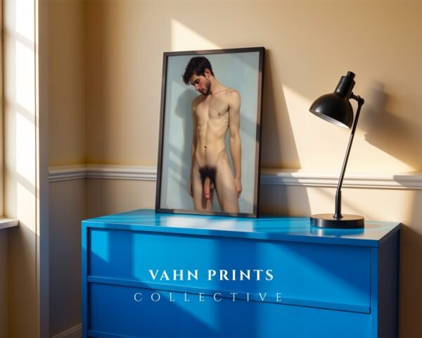 Male Nude Body Study Line Art Modern Wall Print