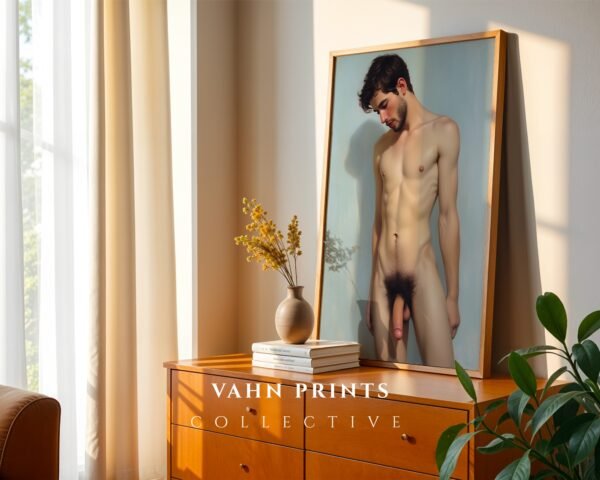 Male Nude Body Study Line Art Modern Wall Print