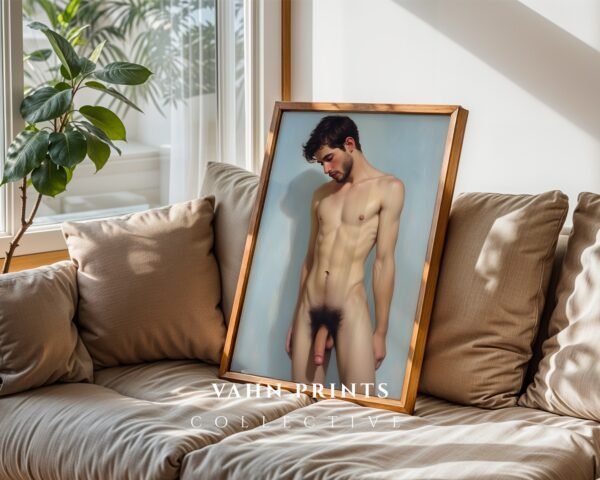 Male Nude Body Study Line Art Modern Wall Print