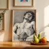 Clean Minimal Nude Male Wall Art Figure Sketch