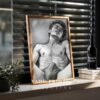 Clean Minimal Nude Male Wall Art Figure Sketch