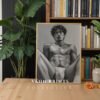 Male Nude Line Drawing Art Print Contemporary Style