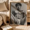Male Nude Line Drawing Art Print Contemporary Style