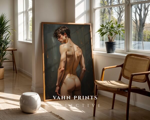 Modern Nude Male Figure Illustration Wall Art