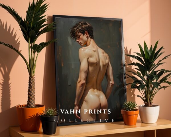 Modern Nude Male Figure Illustration Wall Art