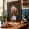 Modern Nude Male Figure Illustration Wall Art