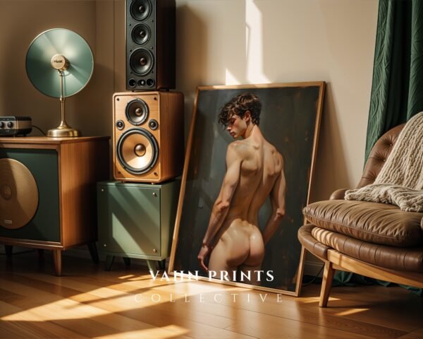 Modern Nude Male Figure Illustration Wall Art