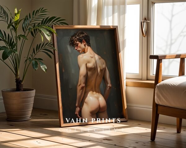 Modern Nude Male Figure Illustration Wall Art