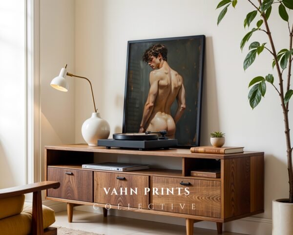 Modern Nude Male Figure Illustration Wall Art