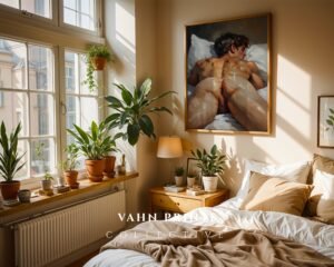 Minimal Nude Male Body Wall Art Elegant Line Art