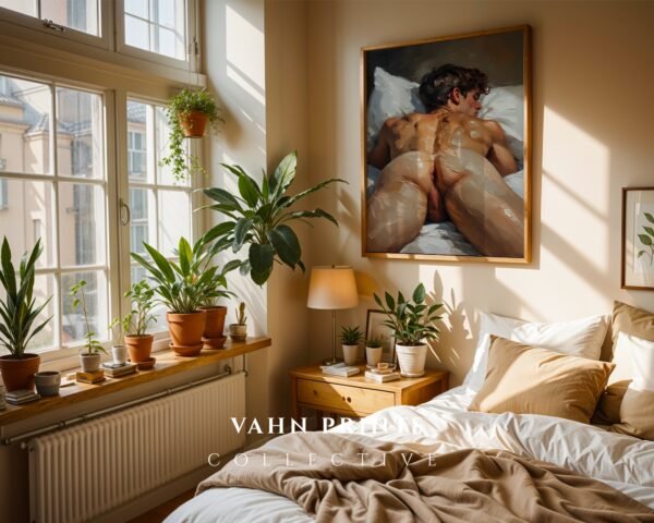 Minimal Nude Male Body Wall Art Elegant Line Art