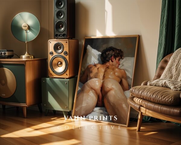 Minimal Nude Male Body Wall Art Elegant Line Art