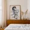 Male Nude Form Drawing Wall Art Modern Decor