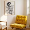 Male Nude Form Drawing Wall Art Modern Decor