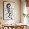 Male Nude Form Drawing Wall Art Modern Decor