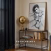 Male Nude Form Drawing Wall Art Modern Decor