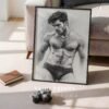 Masculine Nude Male Line Art Wall Print Minimalist