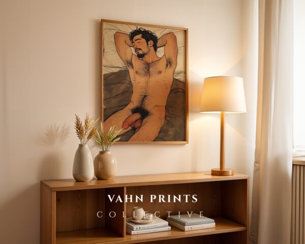 V200c_m3 Male Nude Anatomy Illustration Wall Art Contemporary