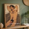 V200c_m4 Male Nude Anatomy Illustration Wall Art Contemporary