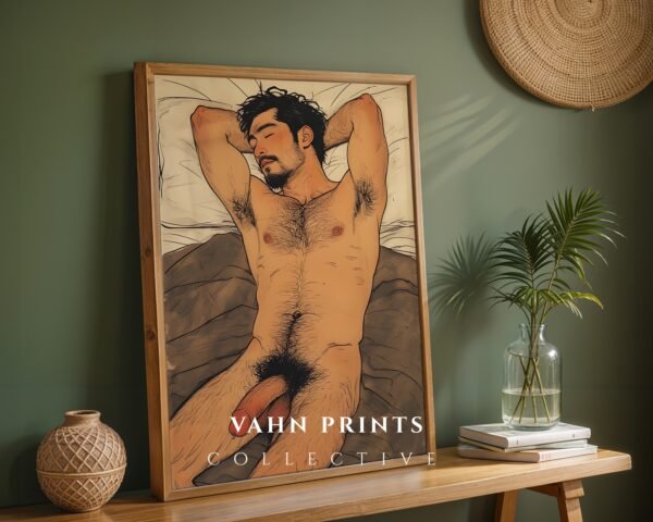 V200c_m4 Male Nude Anatomy Illustration Wall Art Contemporary