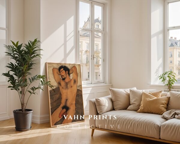 V200c_m5 Male Nude Anatomy Illustration Wall Art Contemporary