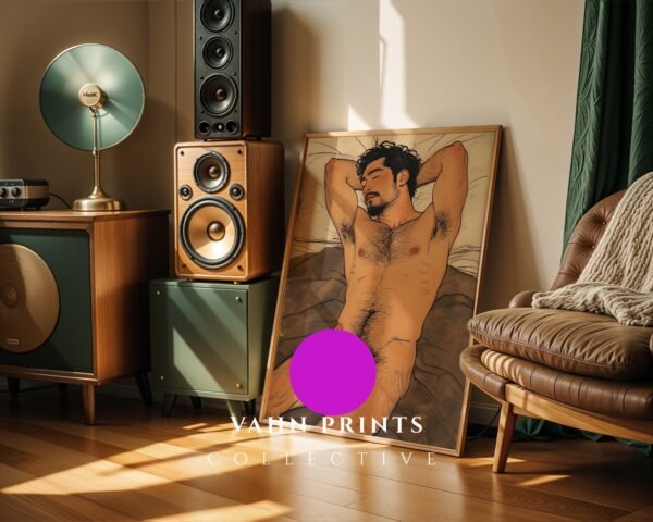 V200c_m8 Male Nude Anatomy Illustration Wall Art Contemporary