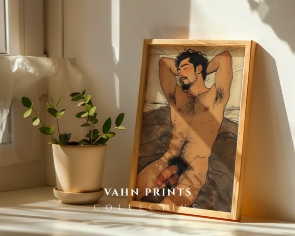 V200c_m9 Male Nude Anatomy Illustration Wall Art Contemporary