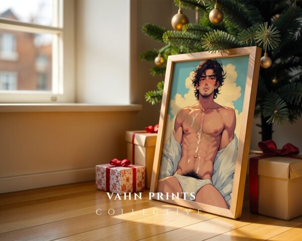 Male Nude Body Line Illustration Art Print Modern