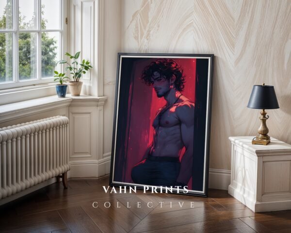 Elegant Nude Male Wall Art Minimalist Figure Drawing