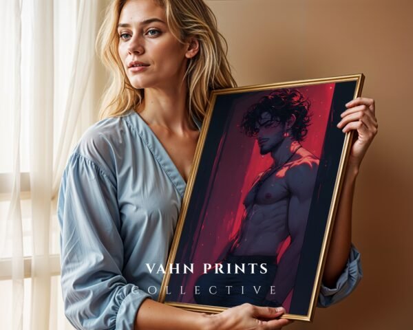 Elegant Nude Male Wall Art Minimalist Figure Drawing