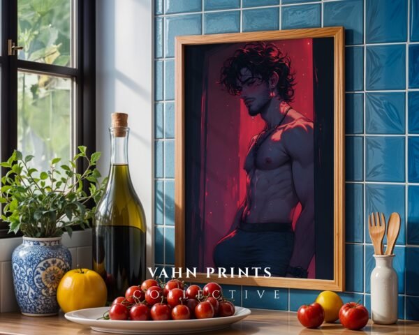 Elegant Nude Male Wall Art Minimalist Figure Drawing