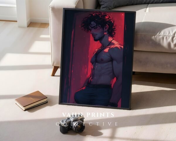 Elegant Nude Male Wall Art Minimalist Figure Drawing