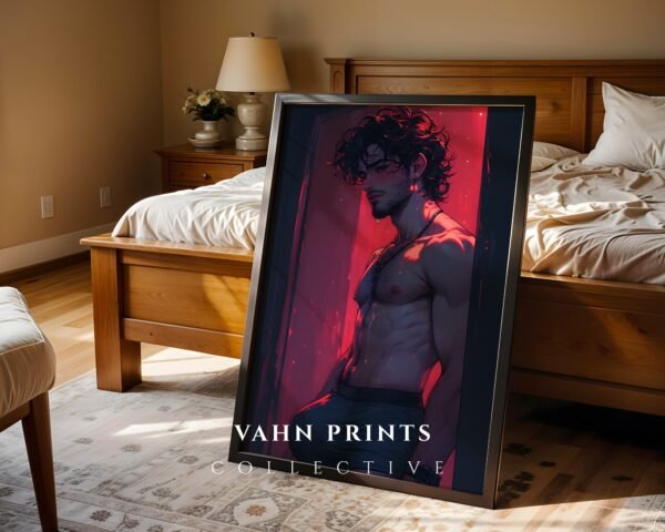 Elegant Nude Male Wall Art Minimalist Figure Drawing